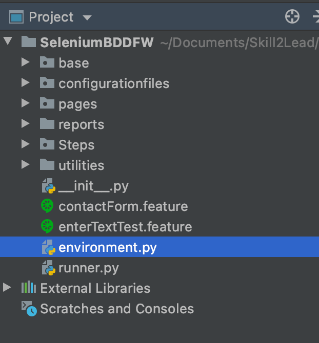 BDD Framework Structure
